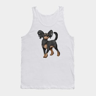 Dog - Russian Toy - Long Hair Black and Tan Tank Top